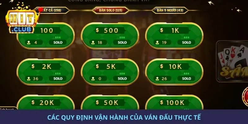 Các quy định vận hành của ván đấu thực tế