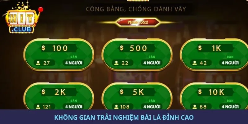 Không gian trải nghiệm bài lá đỉnh cao
