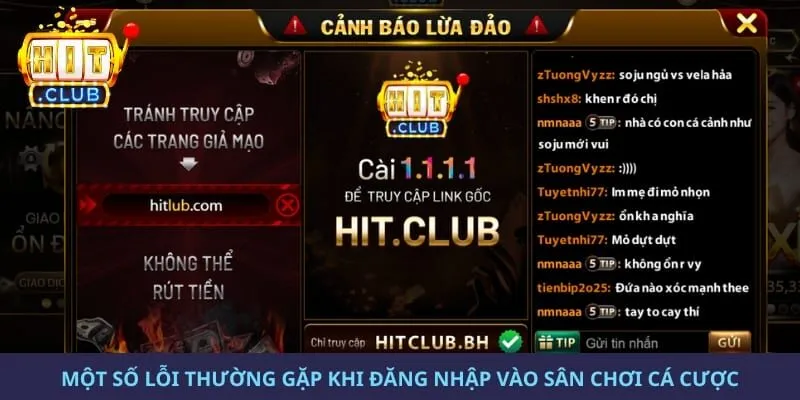 Một số lỗi thường gặp khi đăng nhập vào sân chơi cá cược