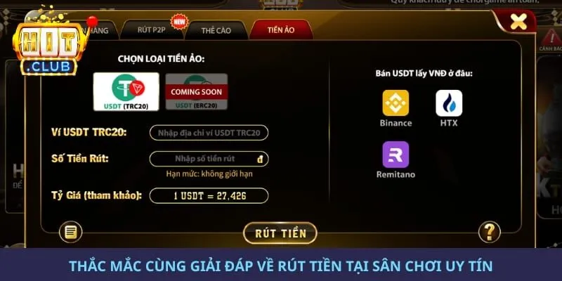 Thắc mắc cùng giải đáp về rút tiền tại sân chơi uy tín
